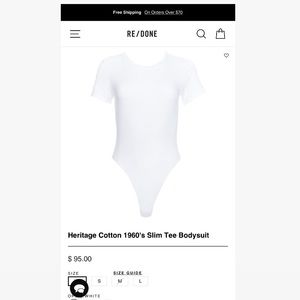 RE/DONE Heritage Cotton 1960's Slim Tee Bodysuit